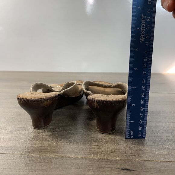 Dr. Scholls Marti Women's Wedge Sandals Sz 7.5 Leather Slide Heels Open Toes - Picture 5 of 10